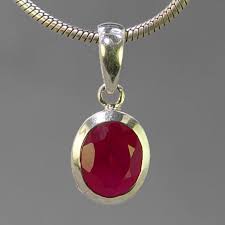 Ruby Pendant in Silver